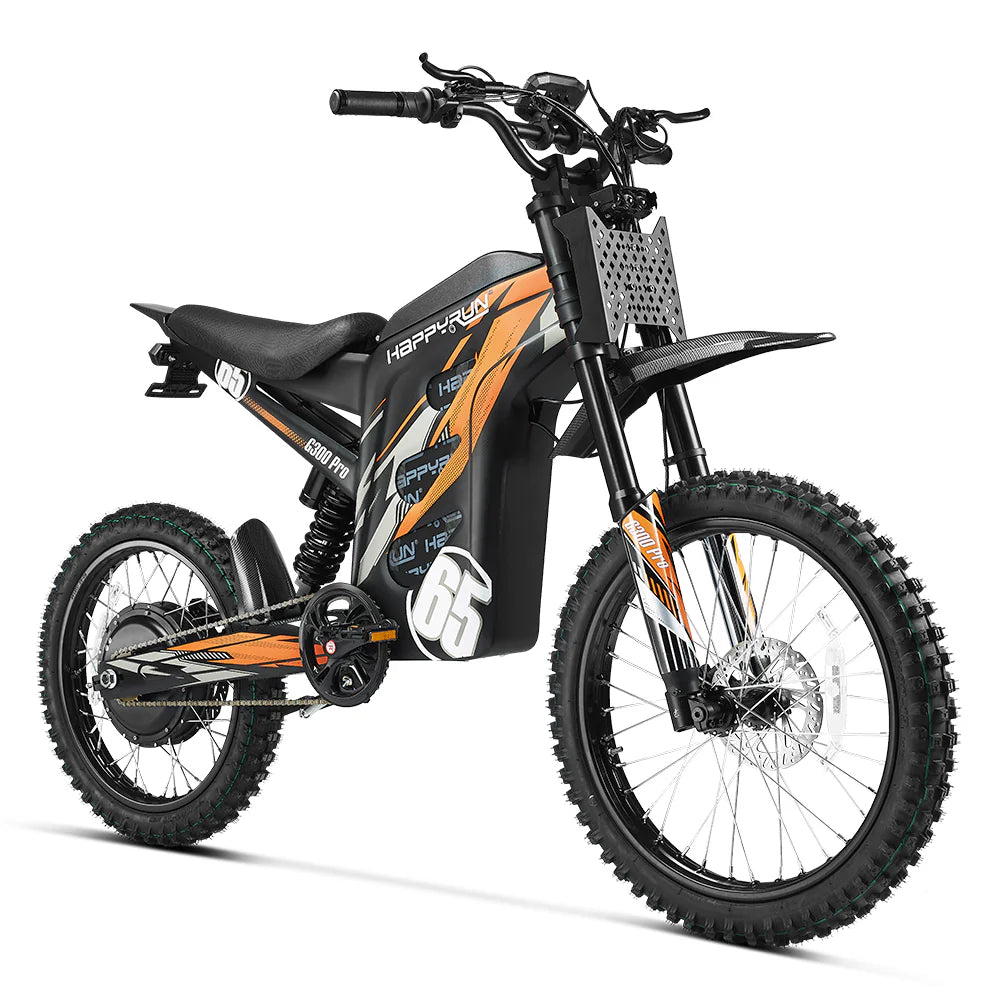 motorcycle with pedal HappyRun Tank G300 Pro Electric Dirt Bike – Power Pedal Center